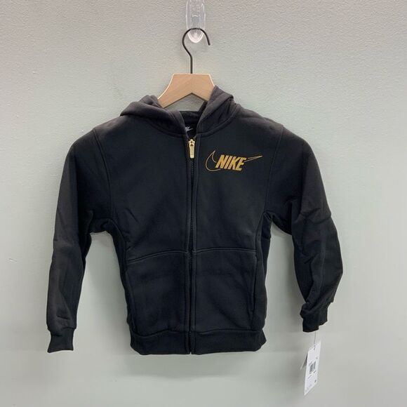 Nike Girls Shine Full-Zip and Leggings 2 Piece Set Black Size Large 6-7Y - Picture 1 of 5
